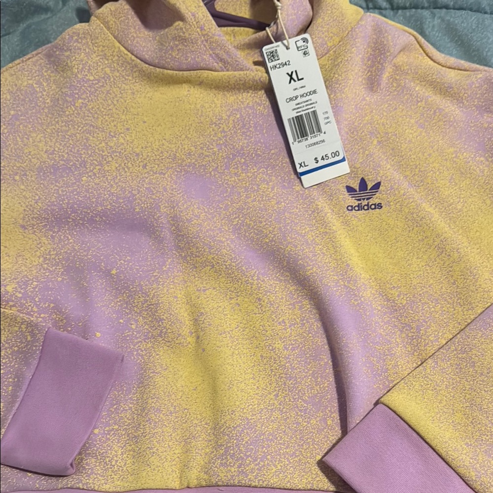 Adidas Lavender and Gold Speckled Hoodie